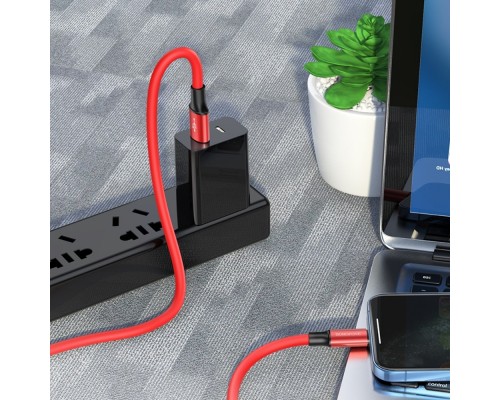 Кабель Borofone BX82 USB to Lightning 1m красный