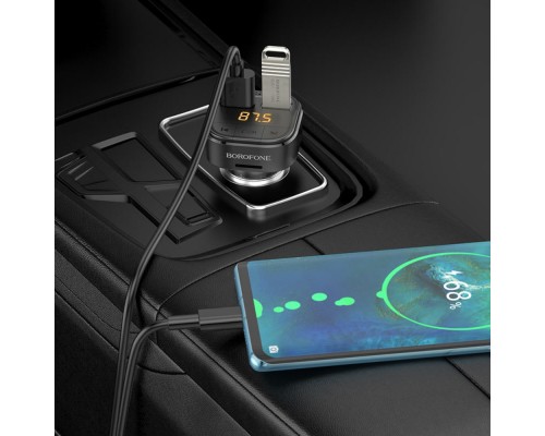 Автомобильное зарядное устройство Borofone BC43 2 USB QC c FM-модулятором черное