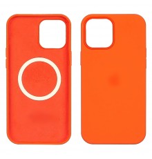 Чехол Full Silicone Case MagSafe для Apple iPhone 12/ 12 Pro 06 светло-оранжевый копия