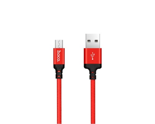 Кабель Hoco X14 USB to MicroUSB 2m черно-красный