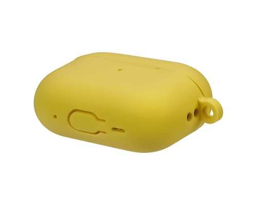 Чехол силиконовый с карабином для Apple AirPods Pro 2 цвет 01 желтый Люкс