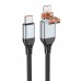 Кабель Hoco U128 2в1 USB/ Type-C to Type-C PD 60W 1.2m black
