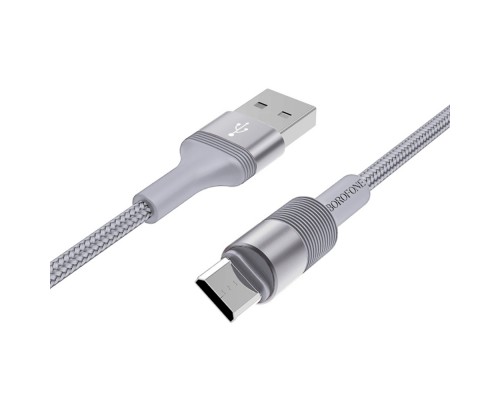 Кабель Borofone BX21 USB to MicroUSB 1m серебристый