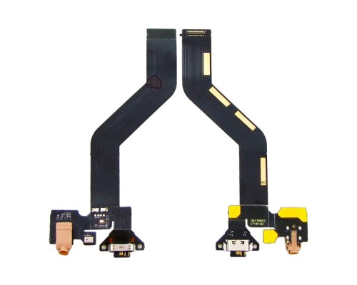 Разъём зарядки для Meizu Pro 6 (USB Type-C) на шлейфе с золотистым разъёмом наушников и микрофоном
