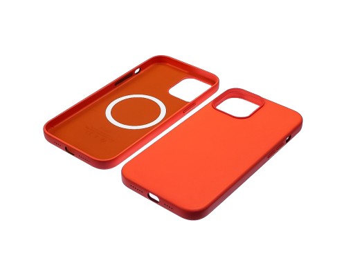 Чехол Leather Case with MagSafe для Apple iPhone 12 Pro Max 10 оранжевый