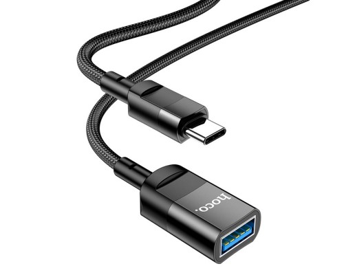 Кабель Hoco U107 удлинитель Type-C to USB 3.0 (F) 1.2m черный