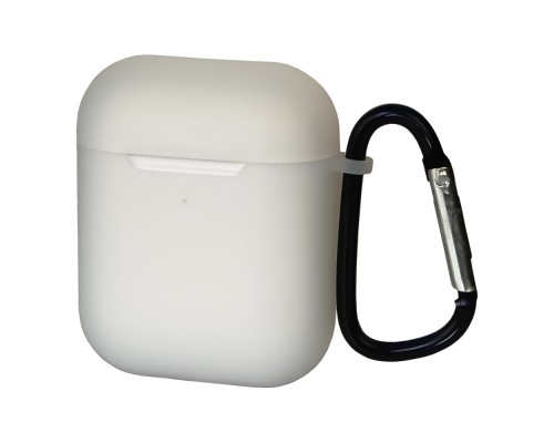 Чехол силиконовый с карабином для Apple AirPods/ AirPods 2 цвет 12 прозрачный