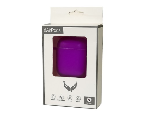Чехол силиконовый Clear Neon с карабином для Apple AirPods/ AirPods 2 цвет 02 фиолетовый