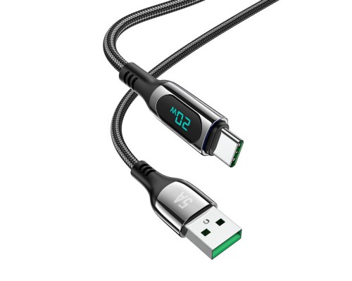 Кабель Hoco S51 с дисплеем USB to Type-C 1.2m черный