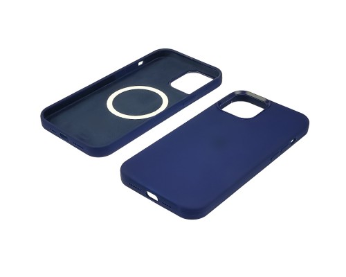 Чехол Full Silicone Case MagSafe для Apple iPhone 12 Pro Max 03 тёмно-синий копия