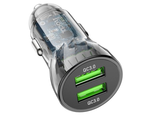 Автомобильное зарядное устройство Hoco Z47 2 USB QC черное