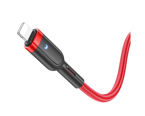 Кабель Hoco U117 USB to Lightning 1.2m красный