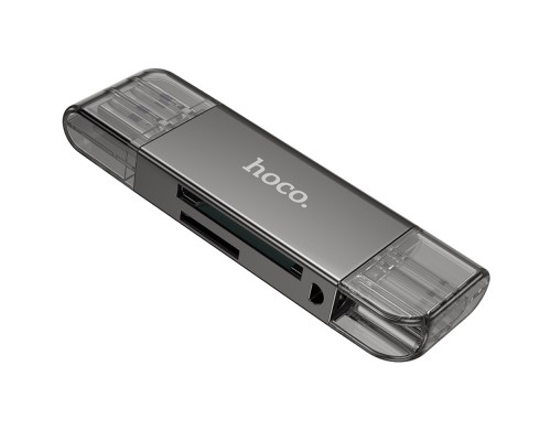 Адаптер переходник Hoco HB39 USB/ Type-C 3.0 серый