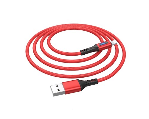 Кабель Hoco U79 с индикатором USB to Lightning 1.2m red