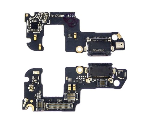 Разъём зарядки для Huawei Honor 9 (STF-L09, STF-L19) на плате с микрофоном и компонентами (USB Type-C)