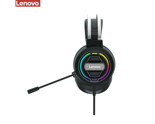 Наушники накладные игровые Lenovo H401 3.5MM+USB чёрные