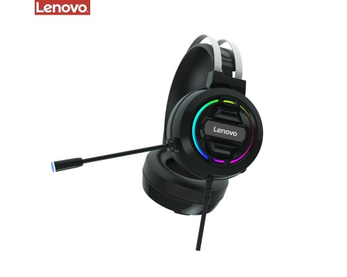 Наушники накладные игровые Lenovo H401 3.5MM+USB чёрные