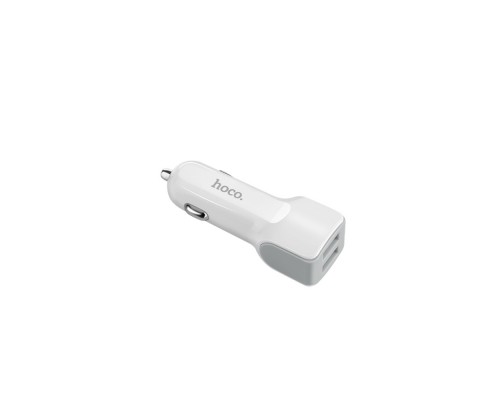 Автомобильное зарядное устройство Hoco Z23 2 USB белое + кабель USB to MicroUSB
