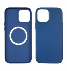 Чехол Leather Case with MagSafe для Apple iPhone 12 Pro Max 11 синий
