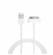 USB кабель для iPhone 4 30 pin 1m белый без упаковки