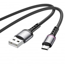 Кабель Borofone BU33 с индикатором USB to MicroUSB 1.2m черный