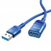 Кабель Hoco U107 удлинитель USB to USB 3.0 (F) 1.2m синий