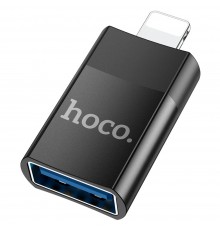Адаптер переходник Hoco UA17 Lightning to USB 2.0 (F) черный