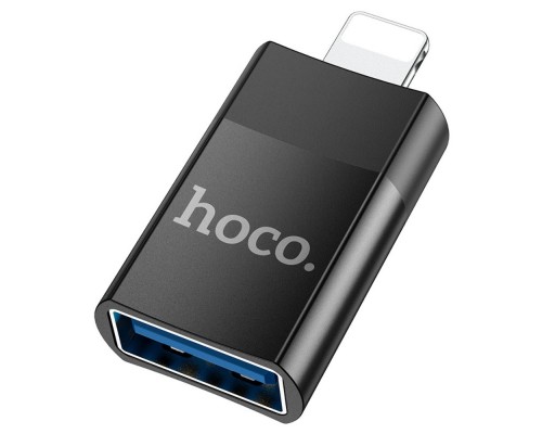 Адаптер переходник Hoco UA17 Lightning to USB 2.0 (F) черный