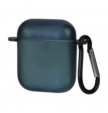 Чехол силиконовый Clear Neon с карабином для Apple AirPods/ AirPods 2 цвет 03 темно-синий