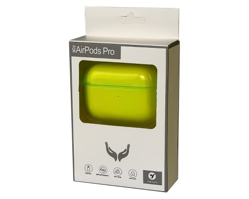 Чехол силиконовый Clear Neon с карабином для Apple AirPods Pro цвет 07 светло-желтый
