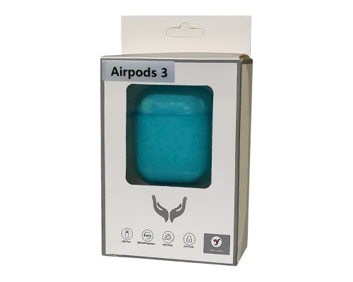 Чехол силиконовый Clear Neon с карабином для Apple AirPods 3 цвет 05 голубой