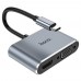 Мультиадаптер хаб Hoco HB30 4в1 Type-C to USB 3.0 (F)/ VGA (F)/ Type-C (F) PD 100W 0.15m