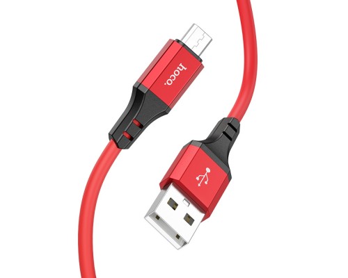 Кабель Hoco X86 USB to MicroUSB 1m красный
