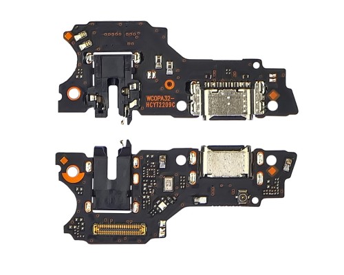 Разъём зарядки для Oppo A53 на плате с микрофоном и компонентами