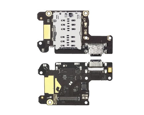 Разъём зарядки для Xiaomi Mi9T/ Mi9T Pro (USB Type-C) на плате с микрофоном и компонентами
