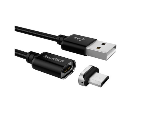 Кабель Borofone BU1 магнитный USB to MicroUSB 1.2m черный