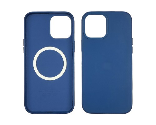 Чехол Leather Case with MagSafe для Apple iPhone 12/ 12 Pro 11 синий