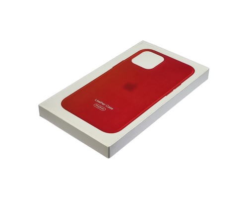 Чехол Leather Case with MagSafe для Apple iPhone 12 Pro Max 02 красный