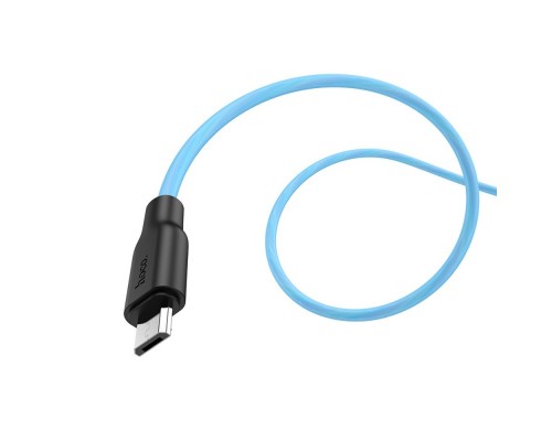 Кабель Hoco X21 Plus USB to MicroUSB 1m черно-голубой
