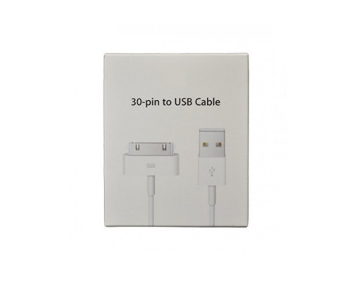 USB кабель для iPhone 4 30 pin 1m белый