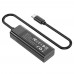 Мультиадаптер хаб Hoco HB25 4в1 Type-C to USB 3.0 (F)/ 3 USB 2.0 (F) 0.3m