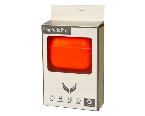 Чехол силиконовый Clear Neon с карабином для Apple AirPods Pro цвет 08 оранжевый