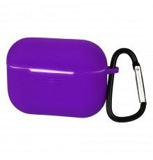 Чехол силиконовый с карабином для Apple AirPods Pro цвет 10 фиолетовый