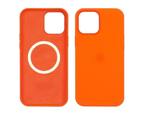 Чехол Full Silicone Case MagSafe для Apple iPhone 12/ 12 Pro 20 оранжевый копия