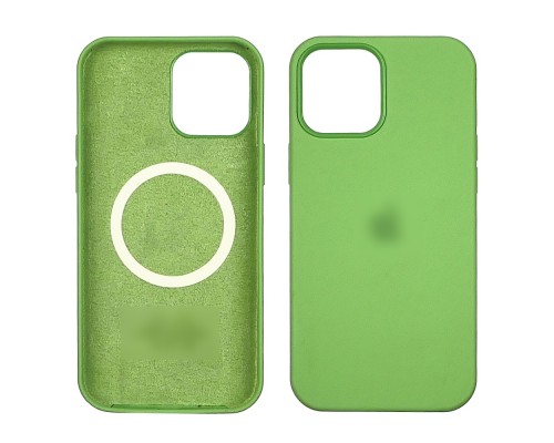Чехол Full Silicone Case MagSafe для Apple iPhone 12/ 12 Pro 09 светло-зелёный копия