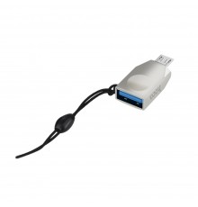 Адаптер переходник Hoco UA10 MicroUSB to USB 3.0 (F) серебристый