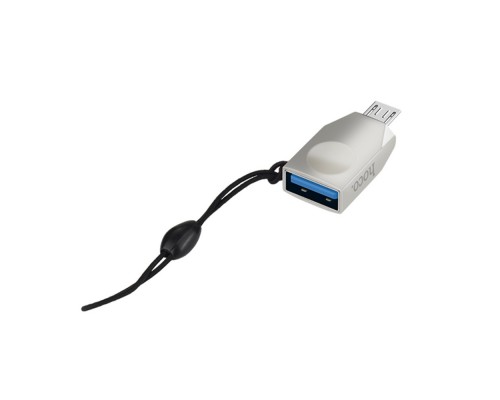 Адаптер переходник Hoco UA10 MicroUSB to USB 3.0 (F) серебристый