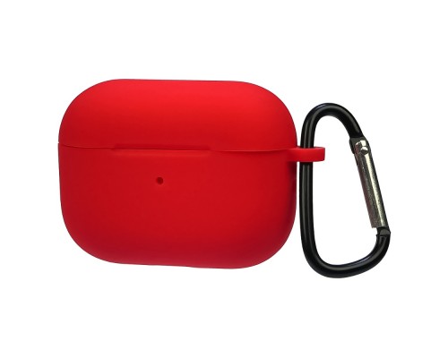 Чехол силиконовый с карабином для Apple AirPods Pro 2 цвет 04 красный Люкс