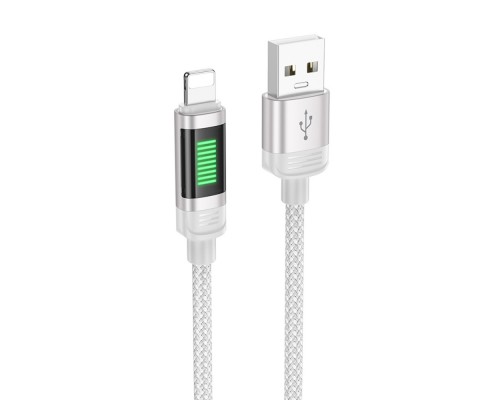 Кабель Hoco U126 с индикатором USB to Lightning 1.2m grey