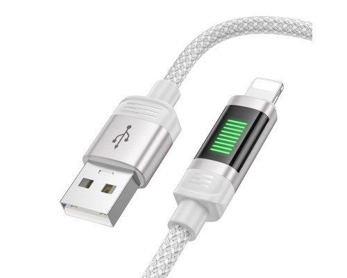 Кабель Hoco U126 с индикатором USB to Lightning 1.2m grey